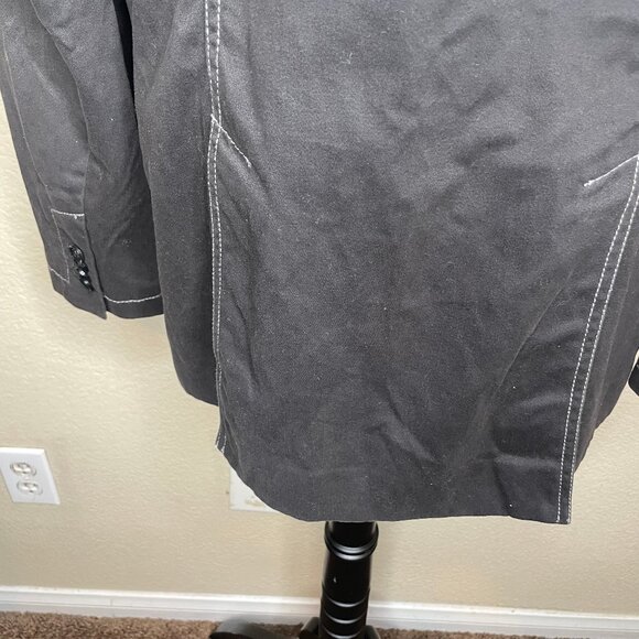 Men's Marc Eckō Cut & Sew Blazer Dark Gray Contrast Stitching Sport Coat Jacket - Picture 5 of 13